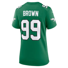 Jerome Brown Philadelphia Eagles Women's Alternate Game Jersey - Kelly Green - Nike