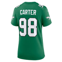 Jalen Carter Philadelphia Eagles Women's Alternate Game Jersey - Kelly Green - Nike