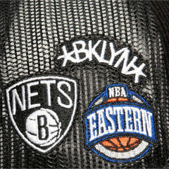 Mitchell & Ness Brooklyn Nets Times Up Classic Script Cord Trucker Hat Black