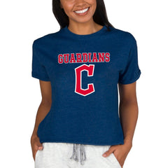 Cleveland Guardians Concepts Sport Women's Tri-Blend Mainstream Terry Short Sleeve Sweatshirt Top Near Me