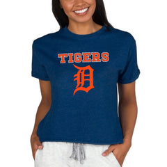 Detroit Tigers Concepts Sport Women's Tri-Blend Mainstream Terry Short Sleeve Sweatshirt Top Sale