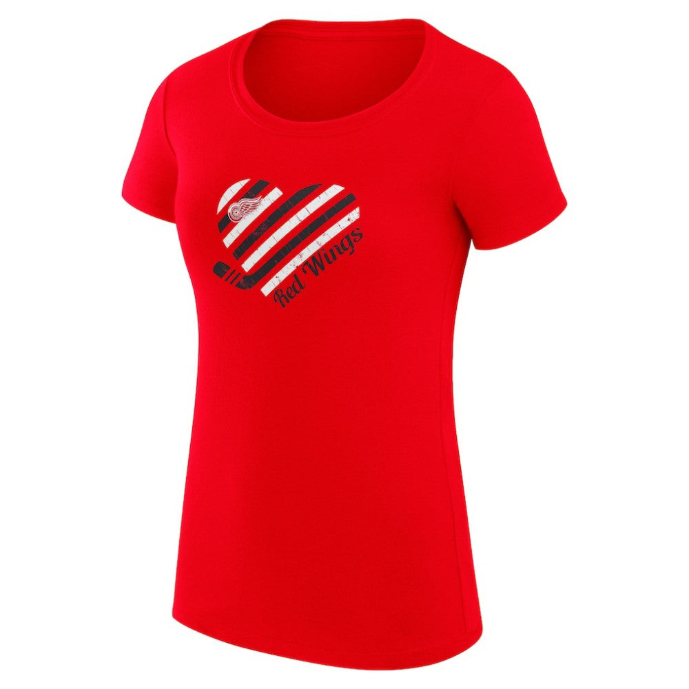 Detroit Red Wings G-III 4Her by Carl Banks Women's Super-Slim Fit Lightweight Heart T-Shirt - Red | NHL Lifestyle