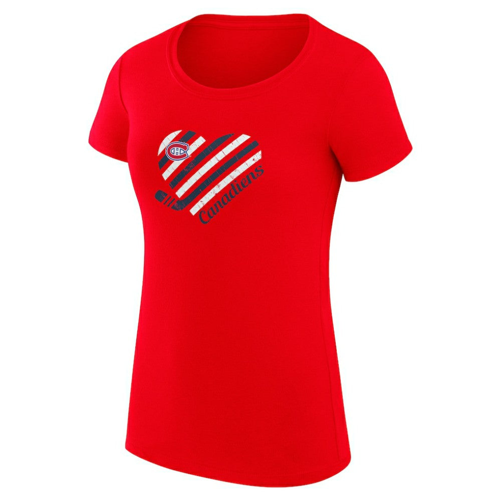 Montreal Canadiens G-III 4Her by Carl Banks Women's Super-Slim Fit Lightweight Heart T-Shirt - Red | NHL online