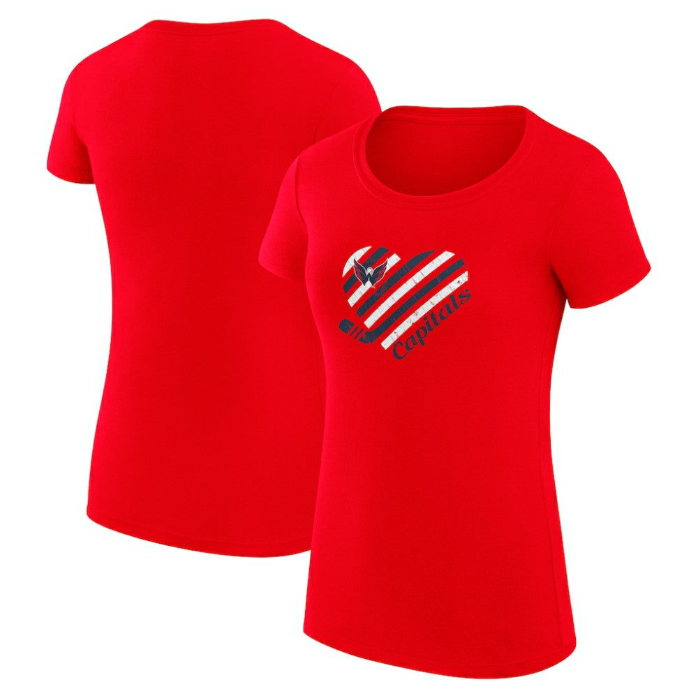 Washington Capitals G-III 4Her by Carl Banks Women's Super-Slim Fit Lightweight Heart T-Shirt - Red | NHL Clearance