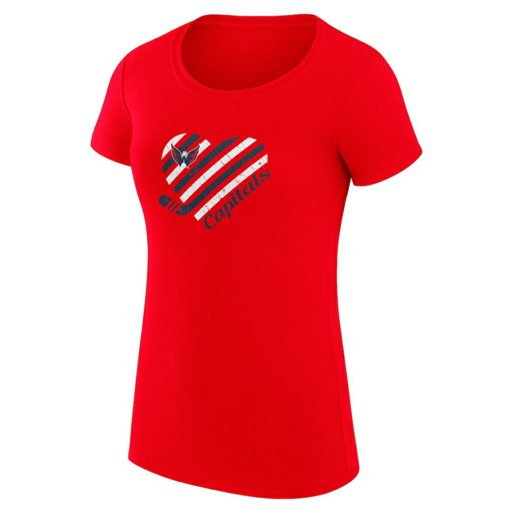 Washington Capitals G-III 4Her by Carl Banks Women's Super-Slim Fit Lightweight Heart T-Shirt - Red | NHL Clearance