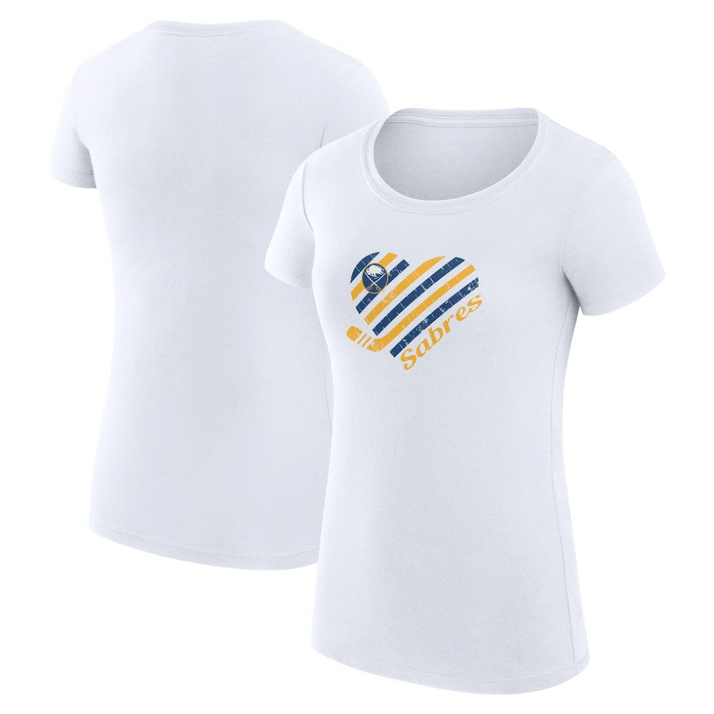 Buffalo Sabres G-III 4Her by Carl Banks Women's Super-Slim Fit Lightweight Heart T-Shirt - White | NHL near me