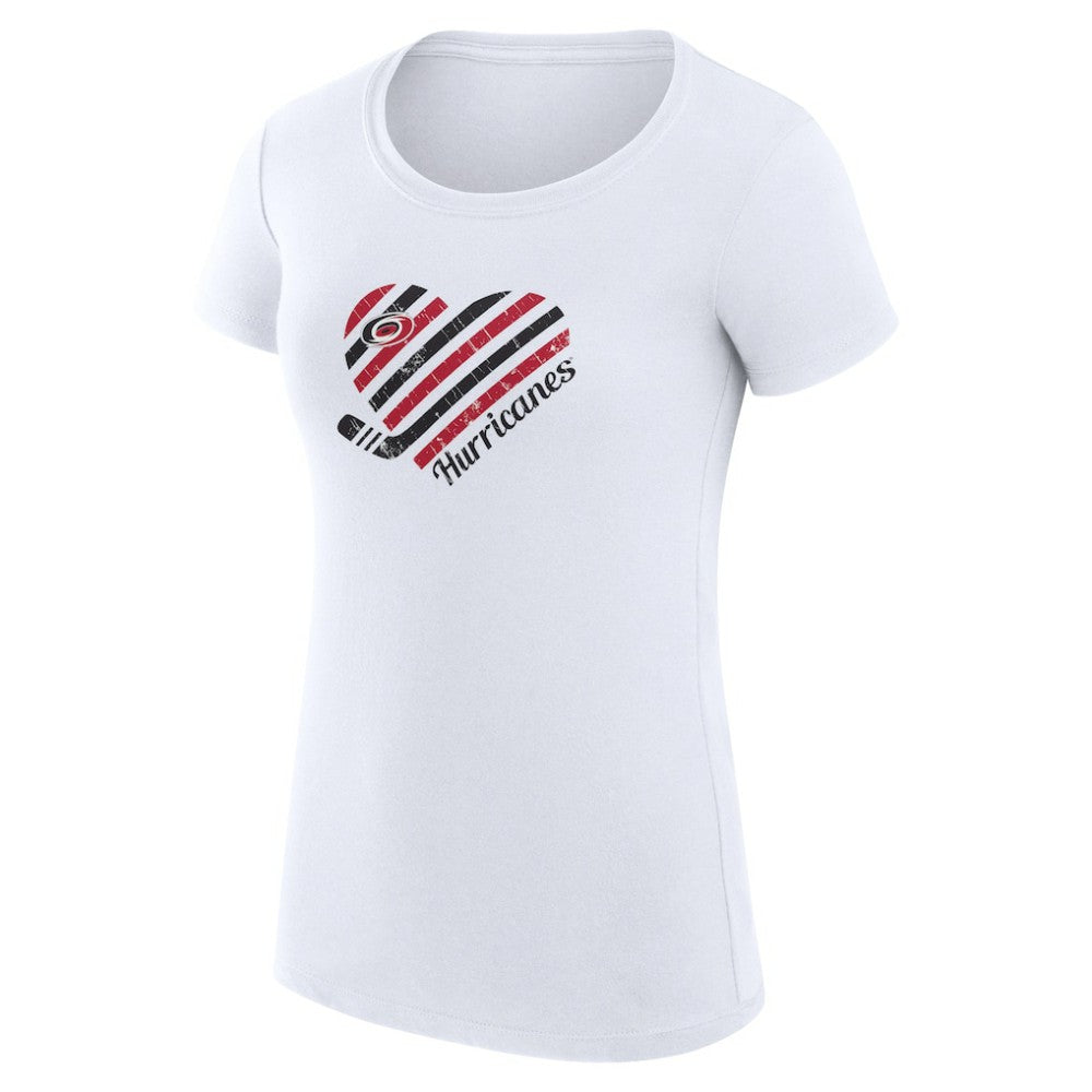 Carolina Hurricanes G-III 4Her by Carl Banks Women's Super-Slim Fit Lightweight Heart T-Shirt - White | NHL on sale