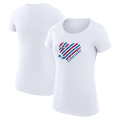 Colorado Avalanche G-III 4Her by Carl Banks Women's Super-Slim Fit Lightweight Heart T-Shirt - White | NHL Clearance