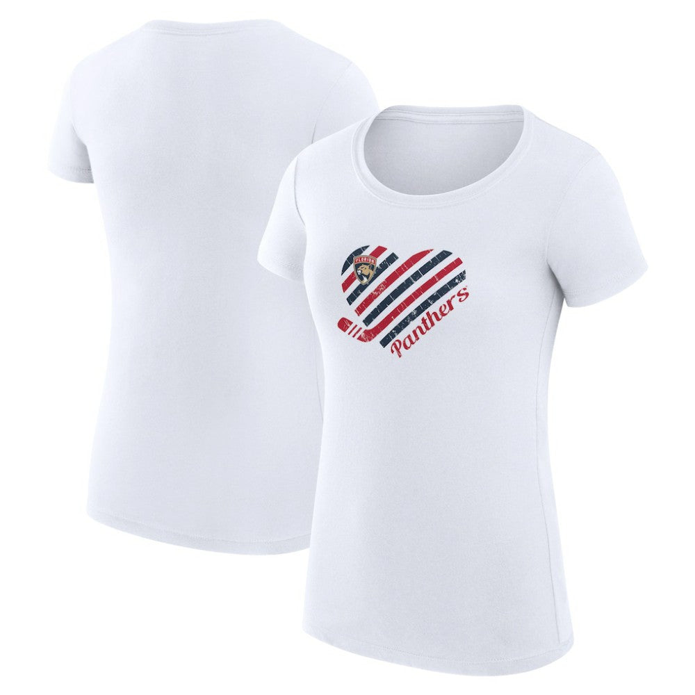 Florida Panthers G-III 4Her by Carl Banks Women's Super-Slim Fit Lightweight Heart T-Shirt - White | NHL online