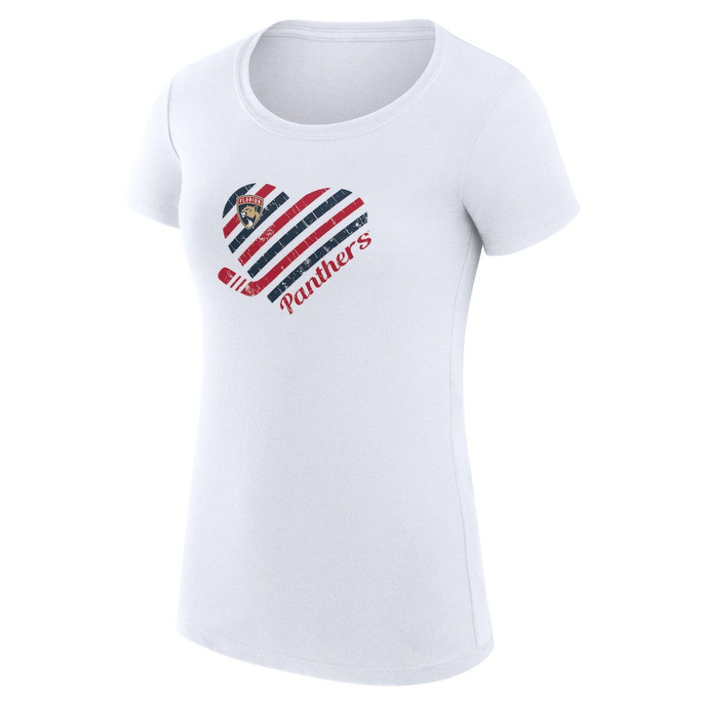 Florida Panthers G-III 4Her by Carl Banks Women's Super-Slim Fit Lightweight Heart T-Shirt - White | NHL online