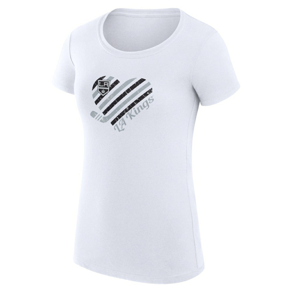 Los Angeles Kings G-III 4Her by Carl Banks Women's Super-Slim Fit Lightweight Heart T-Shirt - White | NHL near me