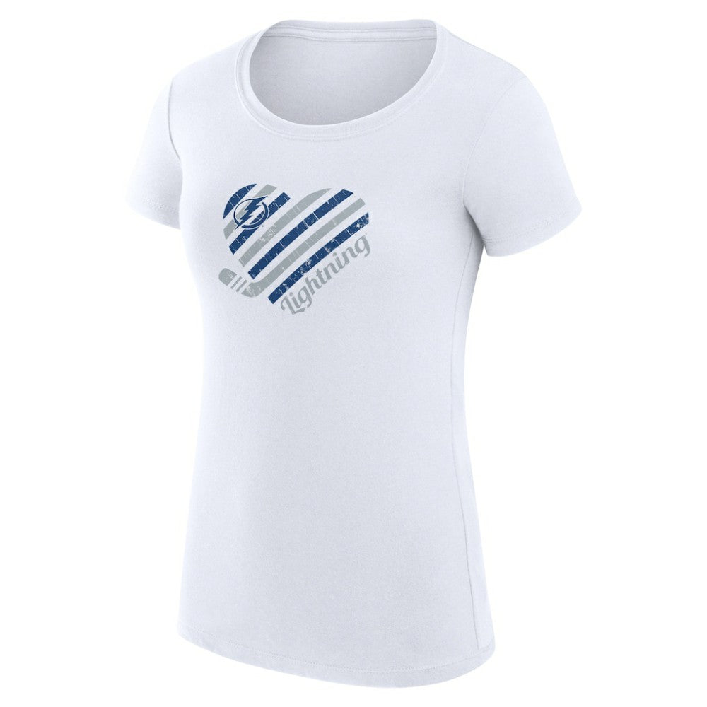 Tampa Bay Lightning G-III 4Her by Carl Banks Women's Super-Slim Fit Lightweight Heart T-Shirt - White | NHL on sale