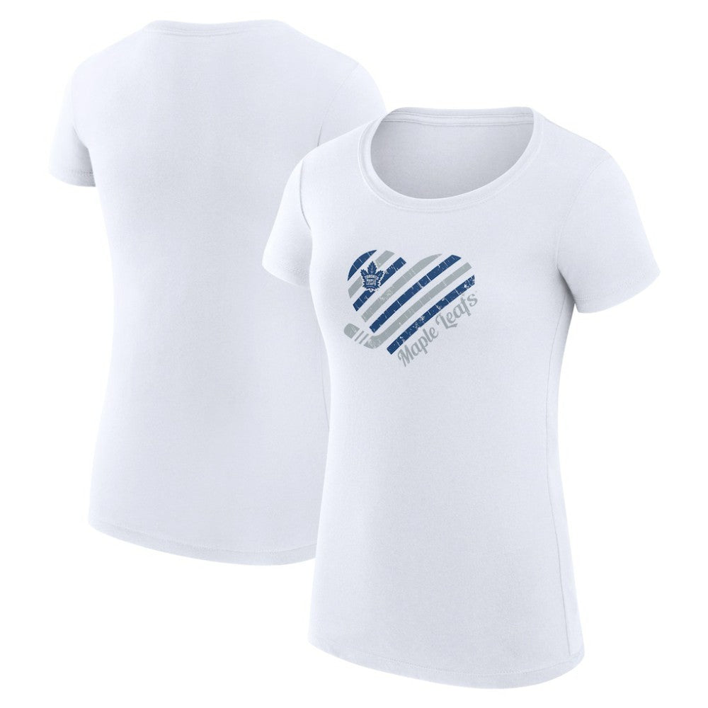 Toronto Maple Leafs G-III 4Her by Carl Banks Women's Super-Slim Fit Lightweight Heart T-Shirt - White | NHL sale