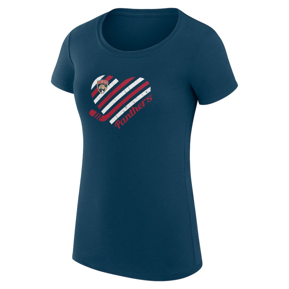 Florida Panthers G-III 4Her by Carl Banks Women's Super-Slim Fit Lightweight Heart T-Shirt - Navy | NHL Lifestyle