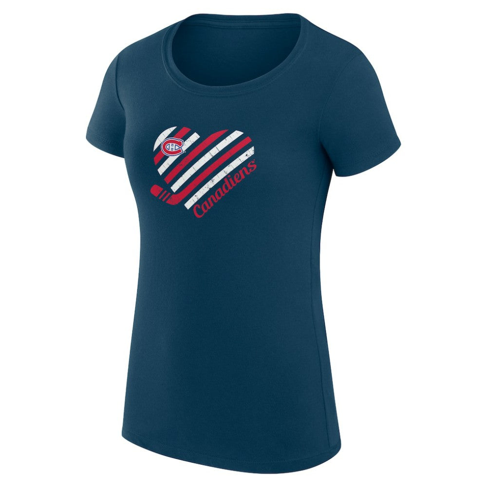Montreal Canadiens G-III 4Her by Carl Banks Women's Super-Slim Fit Lightweight Heart T-Shirt - Navy | NHL near me