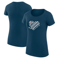Winnipeg Jets G-III 4Her by Carl Banks Women's Super-Slim Fit Lightweight Heart T-Shirt - Navy | NHL online