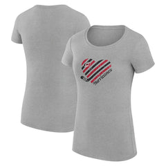 Carolina Hurricanes G-III 4Her by Carl Banks Women's Super-Slim Fit Lightweight Heart T-Shirt - Heather Gray | NHL Lifestyle