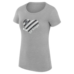 Los Angeles Kings G-III 4Her by Carl Banks Women's Super-Slim Fit Lightweight Heart T-Shirt - Heather Gray | NHL Lifestyle