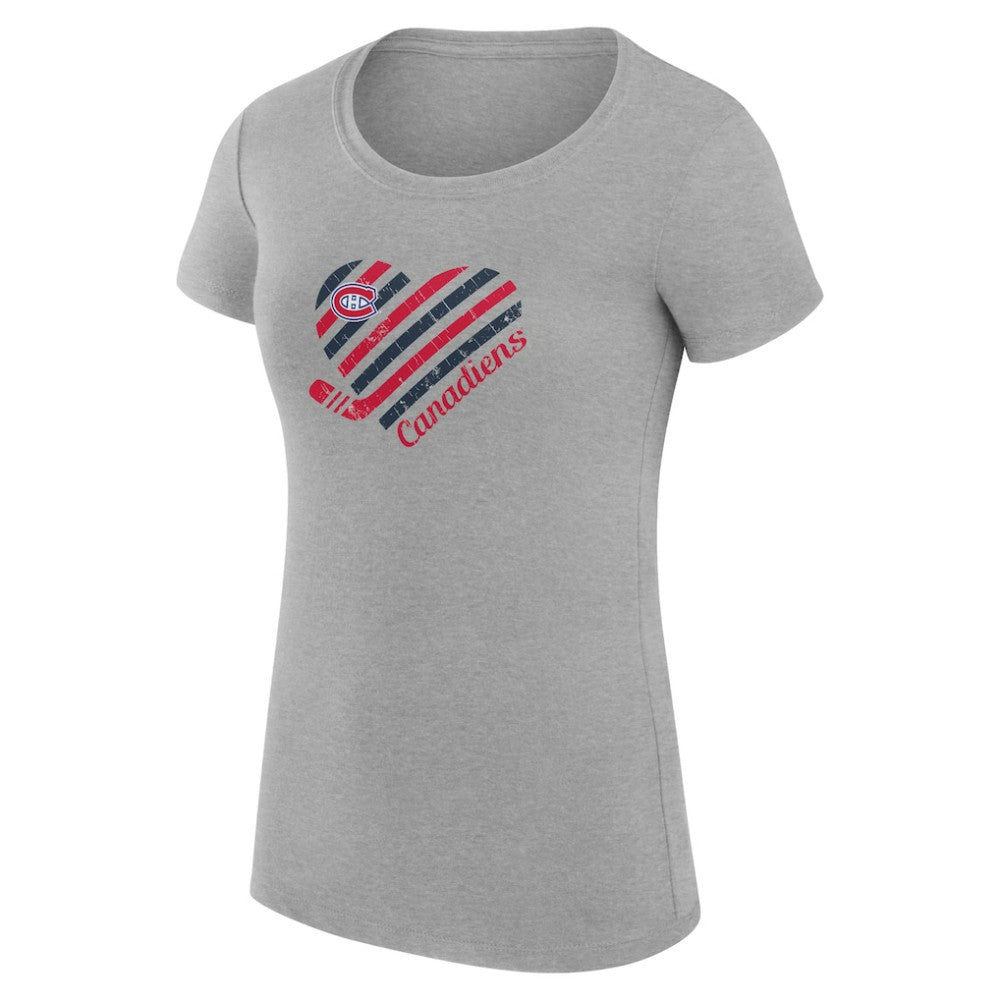 Montreal Canadiens G-III 4Her by Carl Banks Women's Super-Slim Fit Lightweight Heart T-Shirt - Heather Gray | NHL discount
