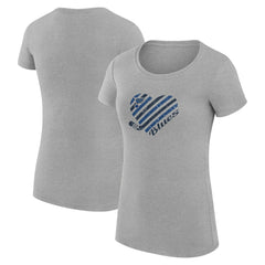 St. Louis Blues G-III 4Her by Carl Banks Women's Super-Slim Fit Lightweight Heart T-Shirt - Heather Gray | NHL on sale