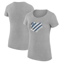 Tampa Bay Lightning G-III 4Her by Carl Banks Women's Super-Slim Fit Lightweight Heart T-Shirt - Heather Gray | NHL sale
