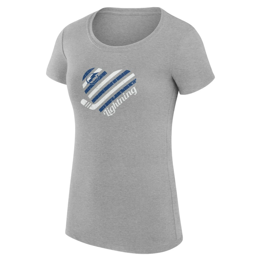 Tampa Bay Lightning G-III 4Her by Carl Banks Women's Super-Slim Fit Lightweight Heart T-Shirt - Heather Gray | NHL sale
