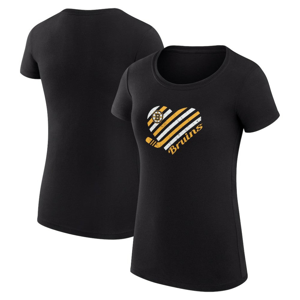 Boston Bruins G-III 4Her by Carl Banks Women's Super-Slim Fit Lightweight Heart T-Shirt - Black | NHL sale