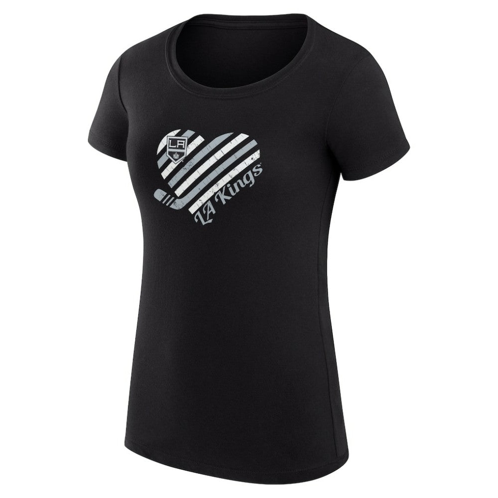 Los Angeles Kings G-III 4Her by Carl Banks Women's Super-Slim Fit Lightweight Heart T-Shirt - Black | NHL sale