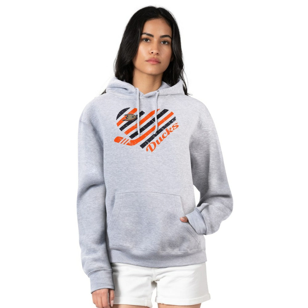Anaheim Ducks G-III 4Her by Carl Banks Women's Heart Pullover Hoodie - Heather Gray | NHL sale