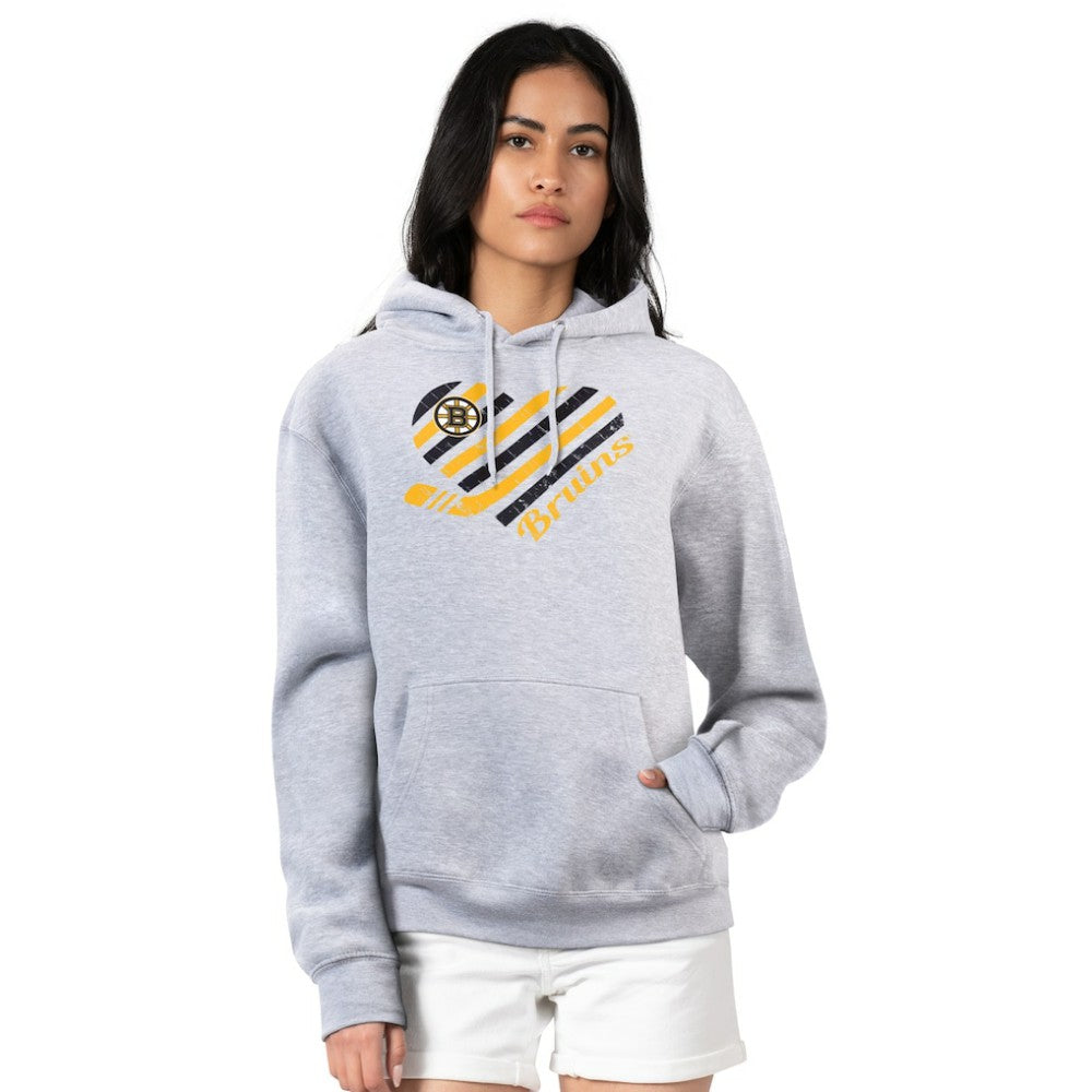 Boston Bruins G-III 4Her by Carl Banks Women's Heart Pullover Hoodie - Heather Gray | NHL sale