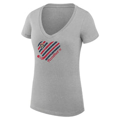 Florida Panthers G-III 4Her by Carl Banks Women's Super-Slim Fit Lightweight Heart V-Neck T-Shirt - Heather Gray | NHL near me