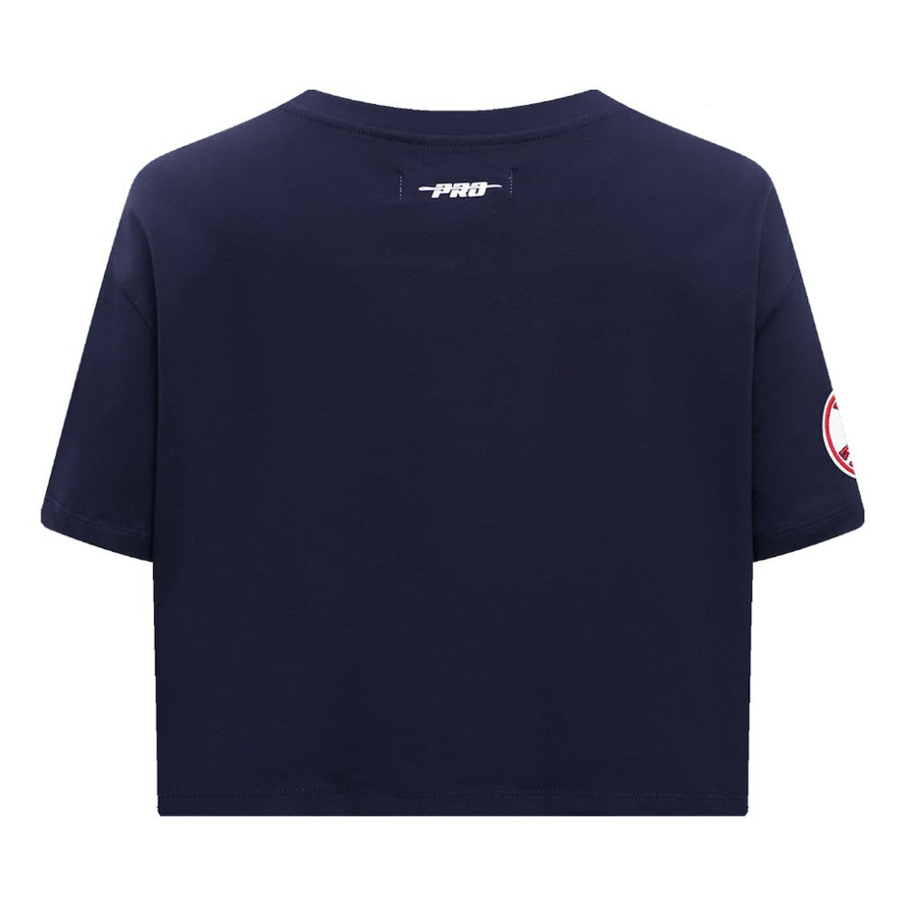 Boston Red Sox Pro Standard Women's Painted Sky Boxy Cropped T-Shirt Sale