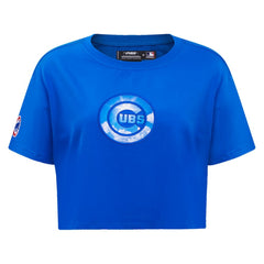 Chicago Cubs Pro Standard Women's Painted Sky Boxy Cropped T-Shirt Online