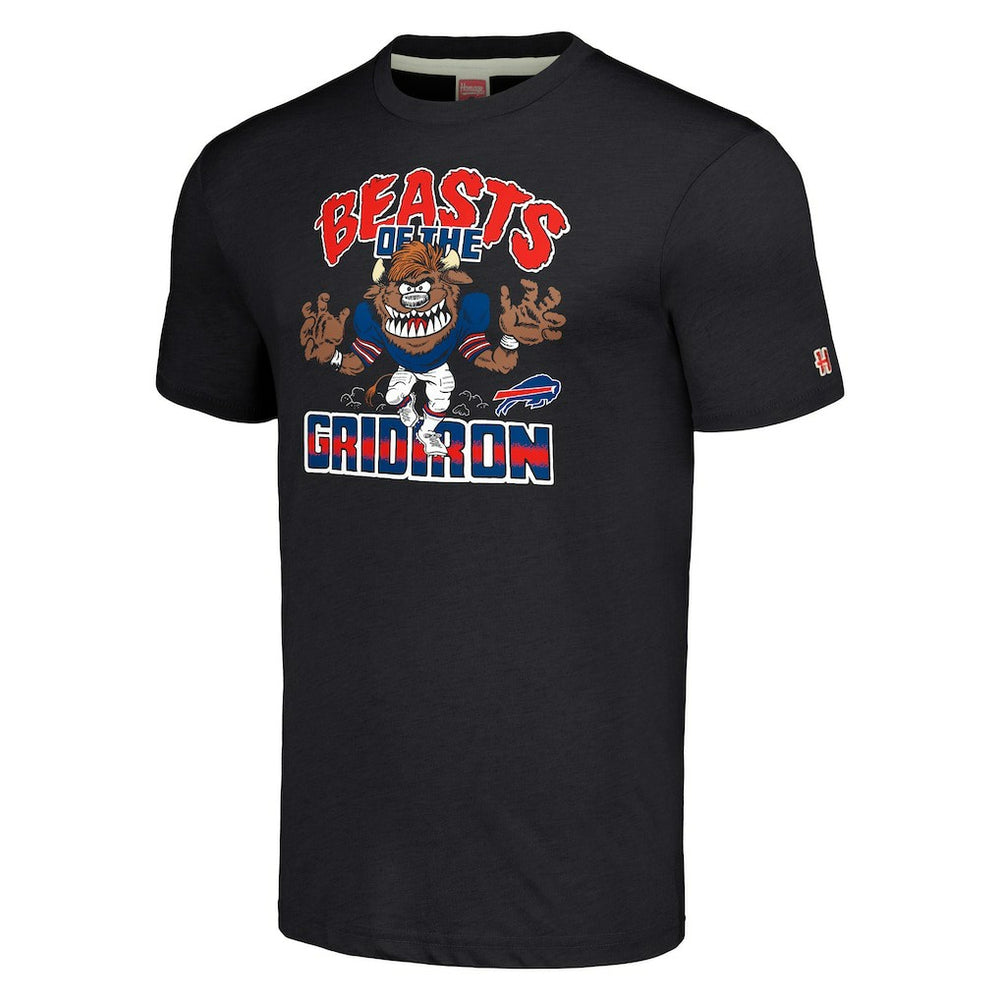 Buffalo Bills Homage Unisex Monsters of the Gridiron Halloween Tri-Blend T-Shirt - Charcoal - NFL