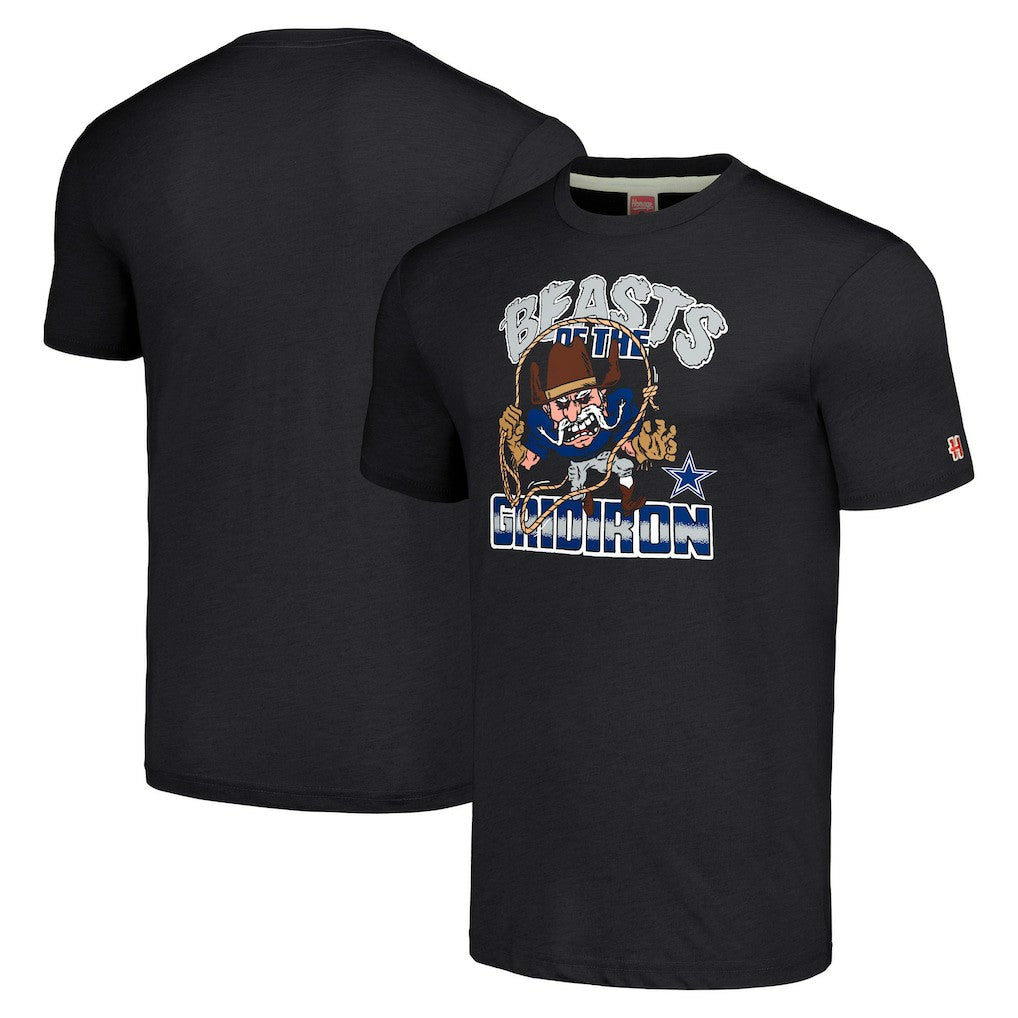Dallas Cowboys Homage Unisex Monsters of the Gridiron Halloween Tri-Blend T-Shirt - Charcoal - NFL