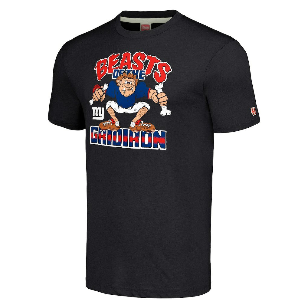 New York Giants Homage Unisex Monsters of the Gridiron Halloween Tri-Blend T-Shirt - Charcoal - NFL