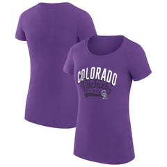 Colorado Rockies G-III 4Her by Carl Banks Women's Super-Slim Fit Lightweight Filigree Team T-Shirt Discount