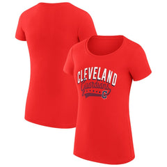 Cleveland Guardians G-III 4Her by Carl Banks Women's Super-Slim Fit Lightweight Filigree Team T-Shirt Outlet