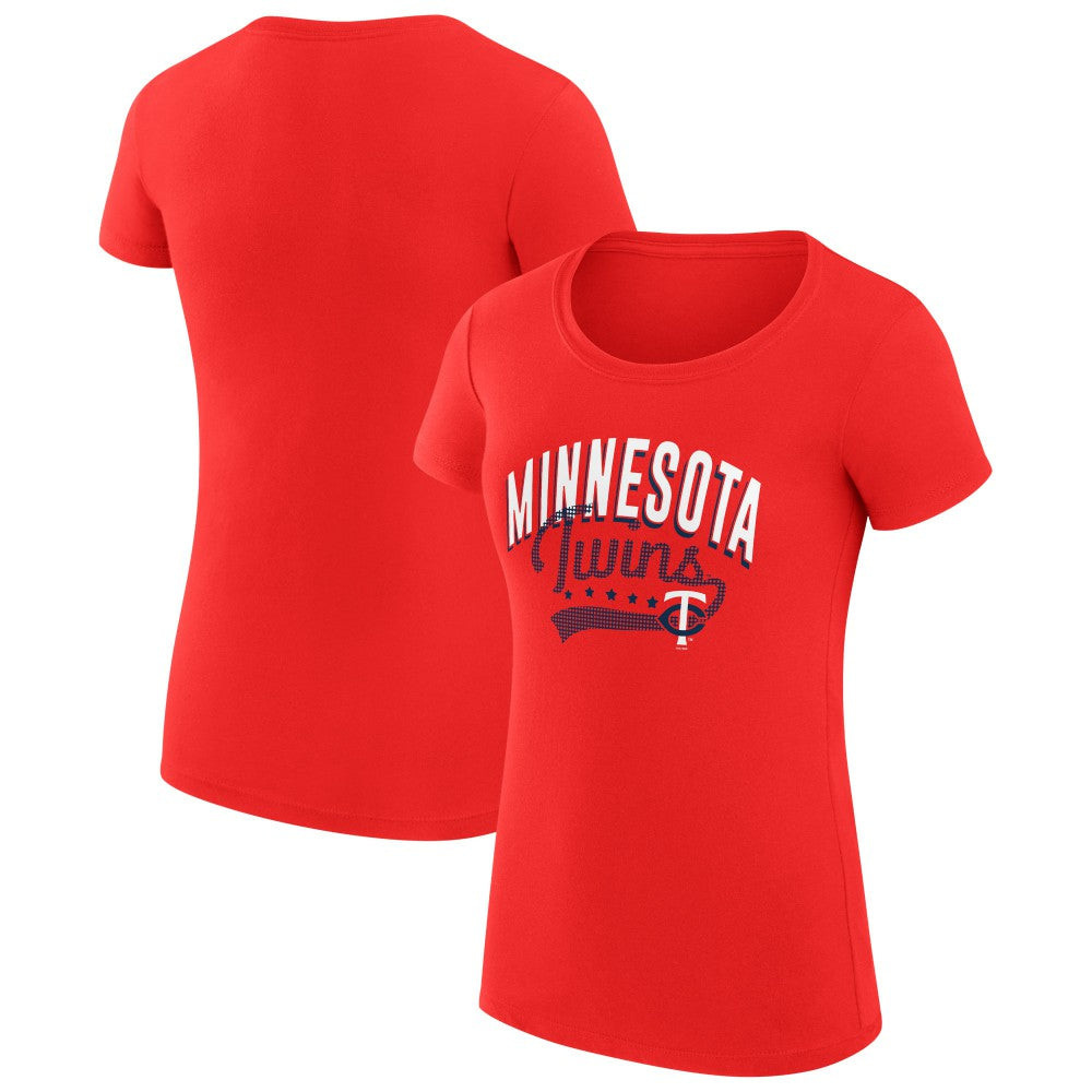 Minnesota Twins G-III 4Her by Carl Banks Women's Super-Slim Fit Lightweight Filigree Team T-Shirt Sale