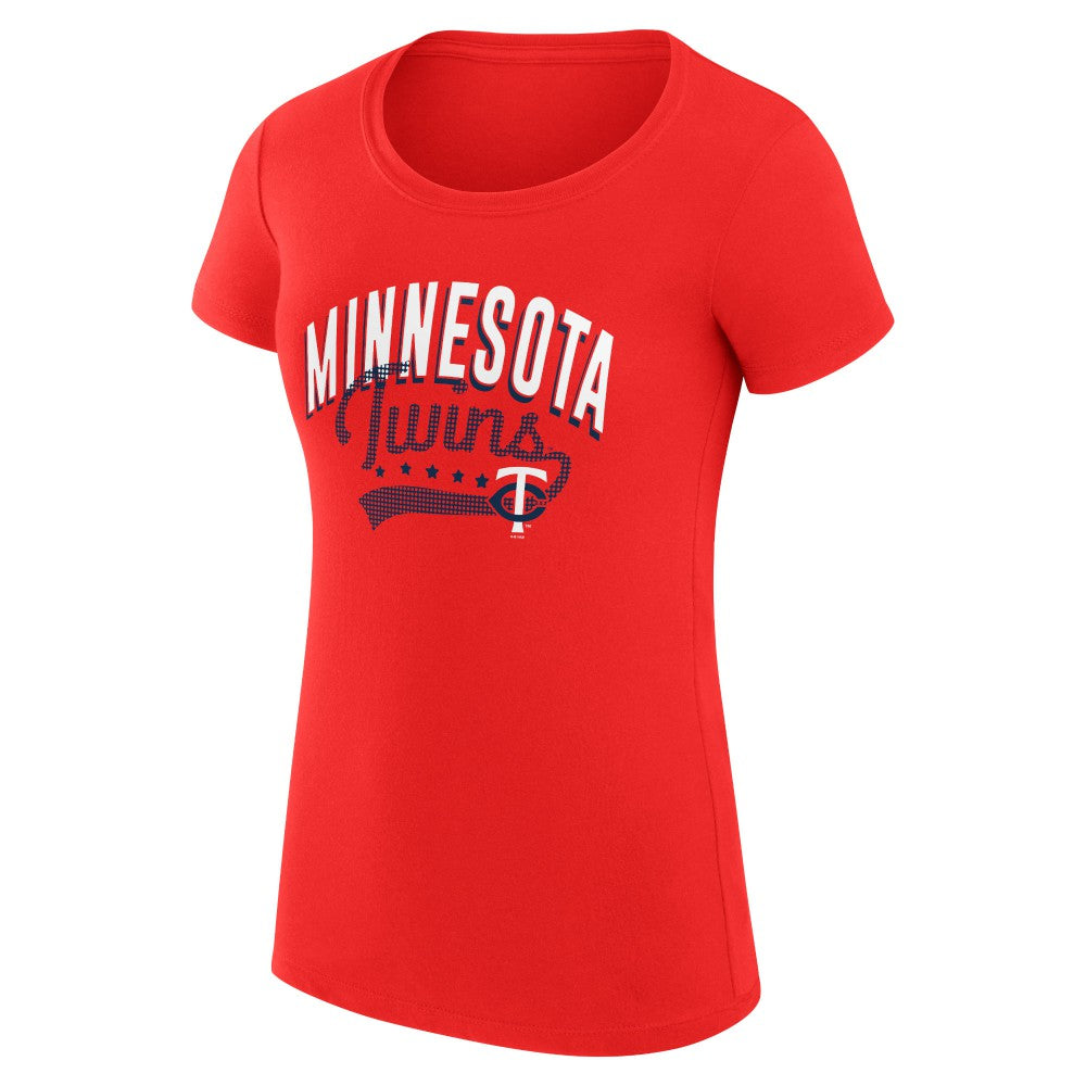 Minnesota Twins G-III 4Her by Carl Banks Women's Super-Slim Fit Lightweight Filigree Team T-Shirt Sale