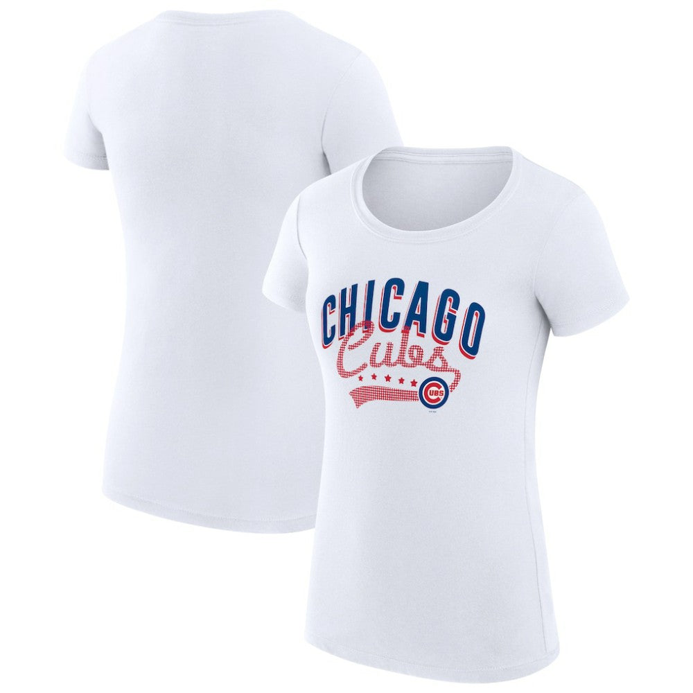 Chicago Cubs G-III 4Her by Carl Banks Women's Super-Slim Fit Lightweight Filigree Team T-Shirt Sale