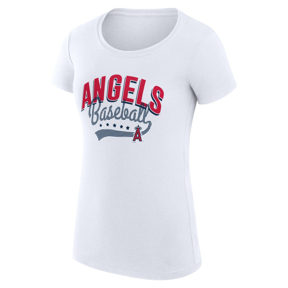 Los Angeles Angels G-III 4Her by Carl Banks Women's Super-Slim Fit Lightweight Filigree Team T-Shirt Discount