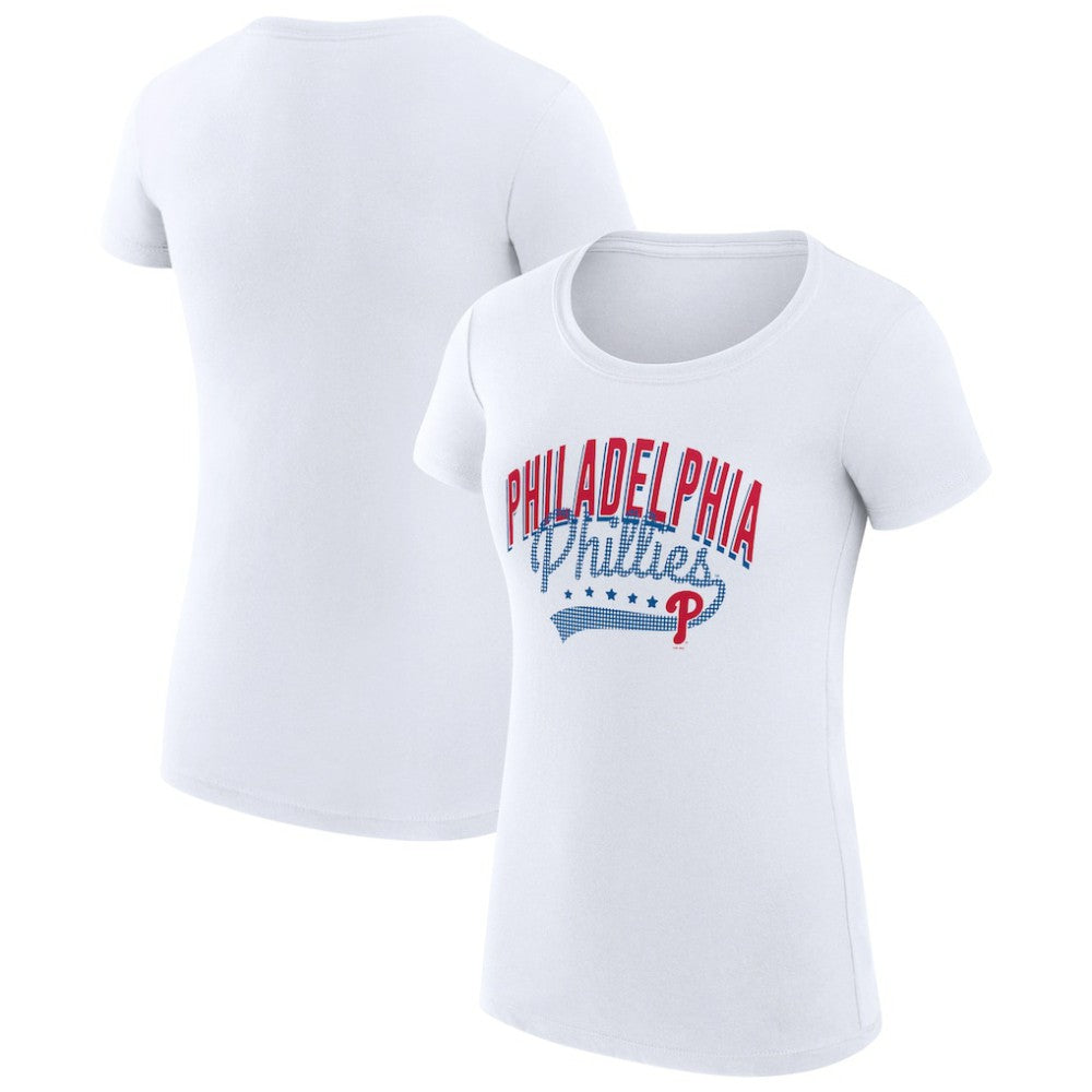 Philadelphia Phillies G-III 4Her by Carl Banks Women's Super-Slim Fit Lightweight Filigree Team T-Shirt for sale