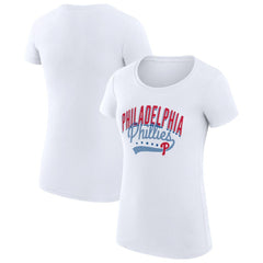 Philadelphia Phillies G-III 4Her by Carl Banks Women's Super-Slim Fit Lightweight Filigree Team T-Shirt for sale