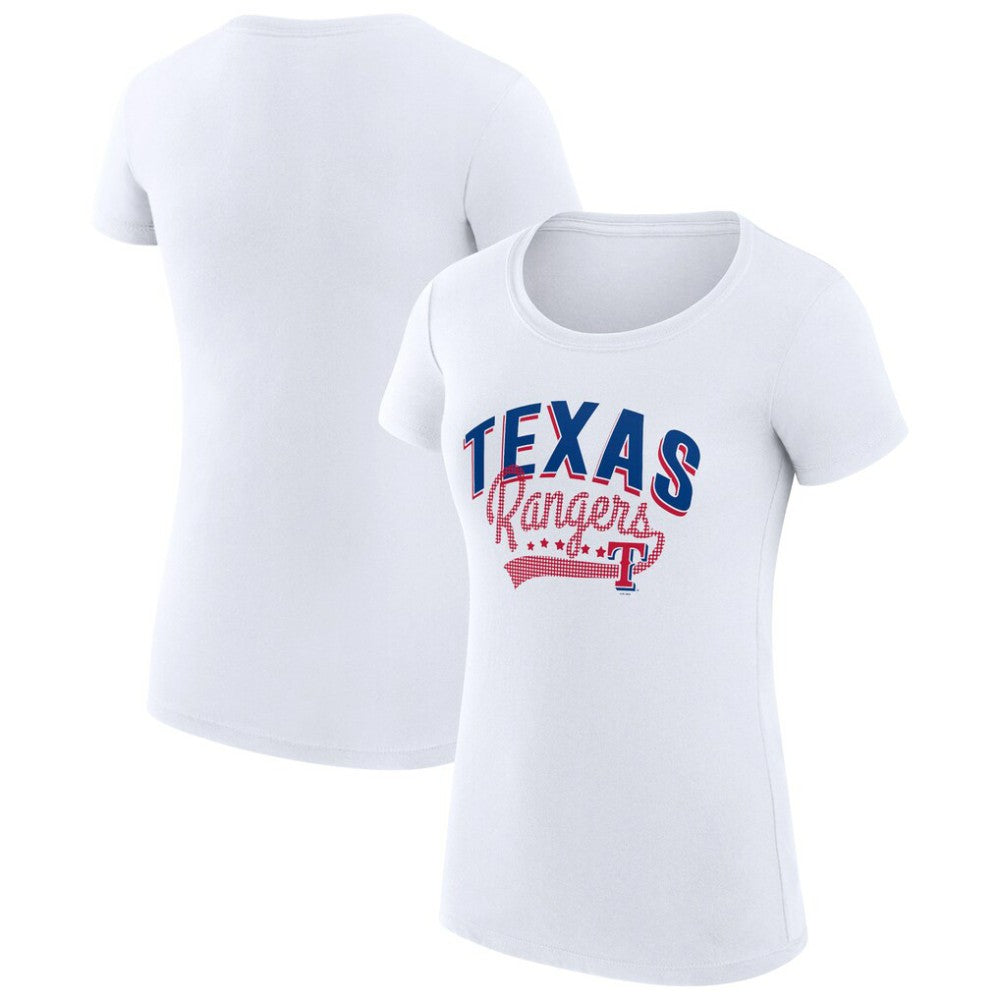 Texas Rangers G-III 4Her by Carl Banks Women's Super-Slim Fit Lightweight Filigree Team T-Shirt Near Me