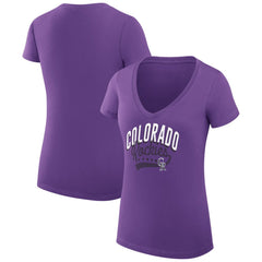 Colorado Rockies G-III 4Her by Carl Banks Women's Super-Slim Fit Lightweight Filigree Team V-Neck T-Shirt Online