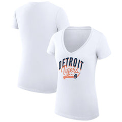 Detroit Tigers G-III 4Her by Carl Banks Women's Super-Slim Fit Lightweight Filigree Team V-Neck T-Shirt Online