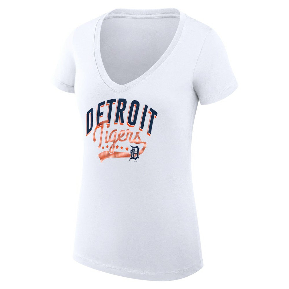 Detroit Tigers G-III 4Her by Carl Banks Women's Super-Slim Fit Lightweight Filigree Team V-Neck T-Shirt Online