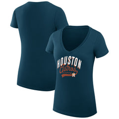 Houston Astros G-III 4Her by Carl Banks Women's Super-Slim Fit Lightweight Filigree Team V-Neck T-Shirt Near Me