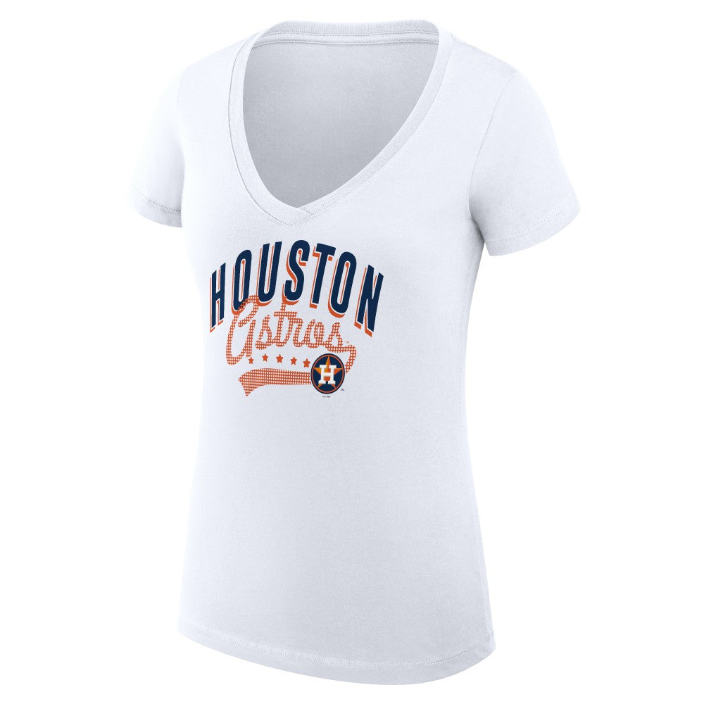 Houston Astros G-III 4Her by Carl Banks Women's Super-Slim Fit Lightweight Filigree Team V-Neck T-Shirt Online